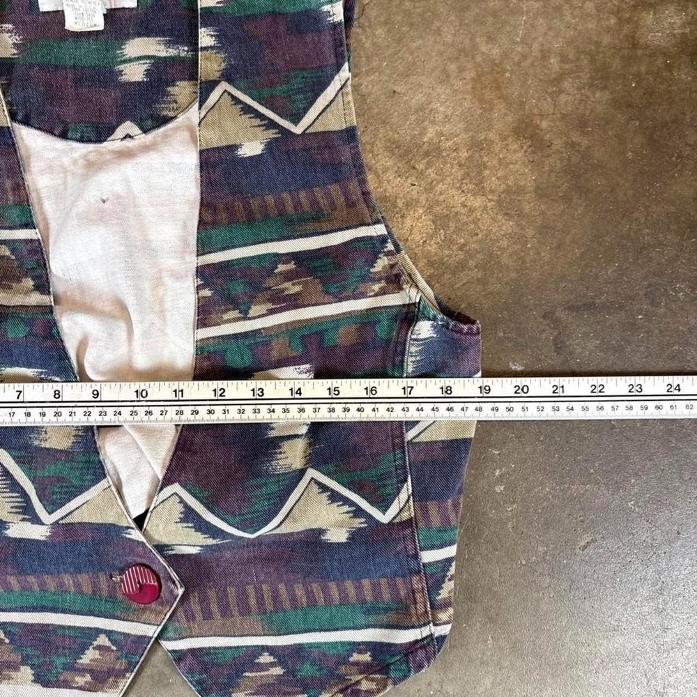 Vintage 90s Stampede multicoloured aztec vest Men's Size Medium - Picture 7 of 7